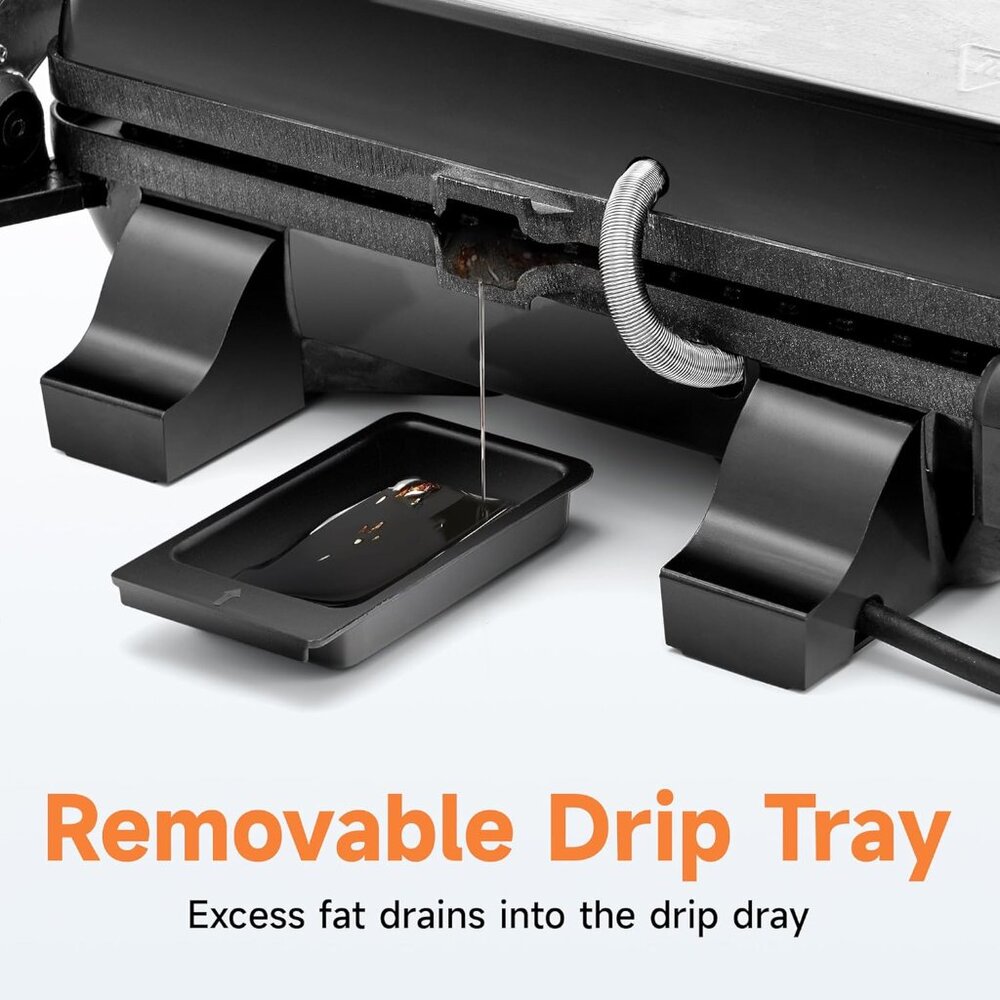 SUSTEAS Electric Panini Grill Non-Stick Plates 180° Open Floating Hinge SL-107A - Picture 7 of 10